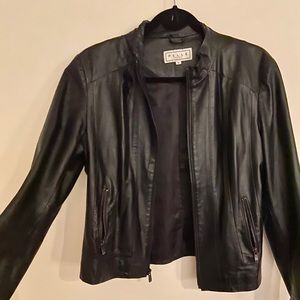 Black leather jacket